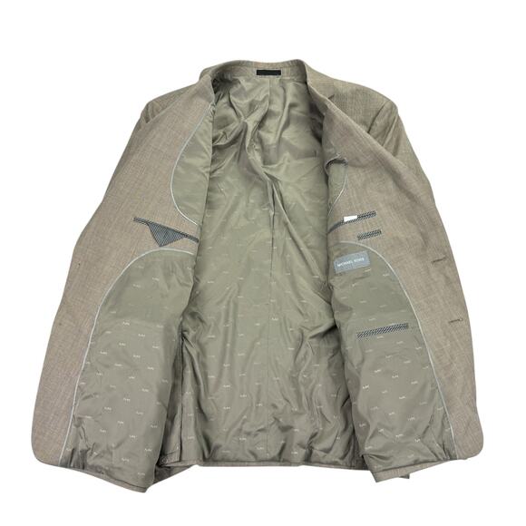 Michael Kors Mens Classic Fit Stretch Wool Blend Suit Jacket Tan 48L - Picture 2 of 5